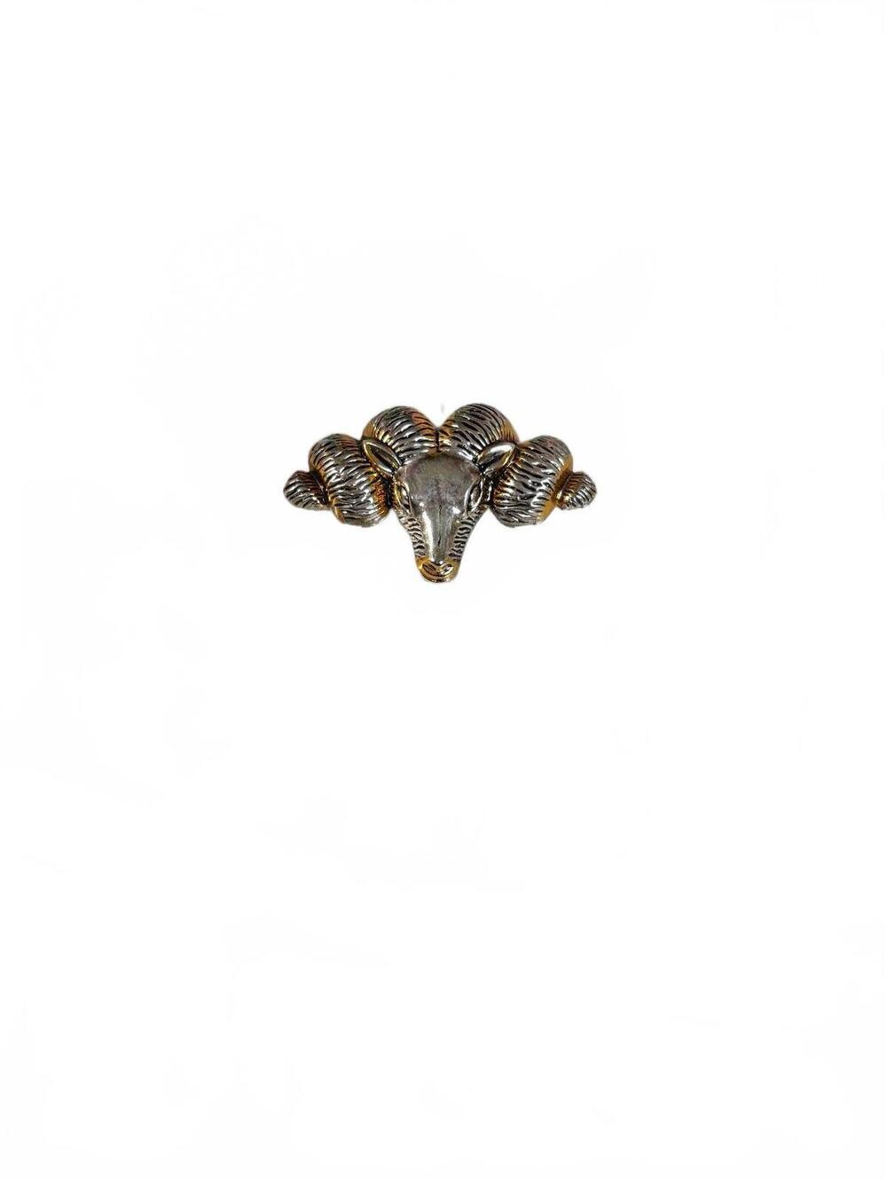 Best Vintage Ram's Head Brooch Silvertone